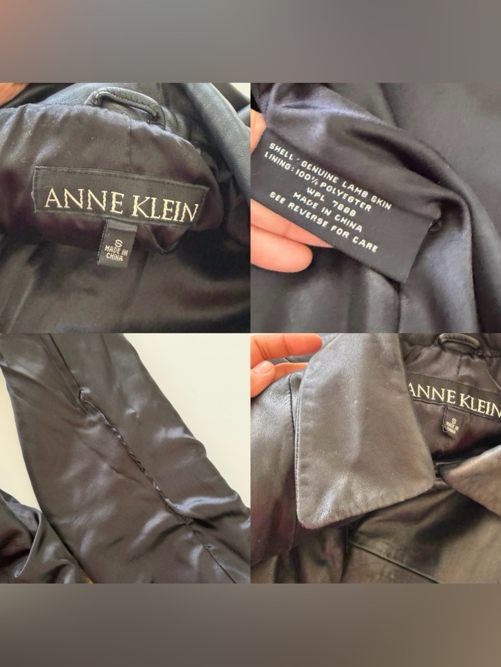 Vintage 2000s Anne Klein Leather Jacket Black Small Minimalist. - Picture 13 of 14